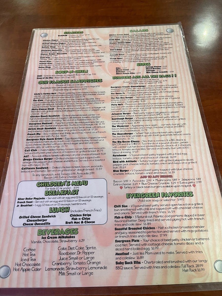 Menu Evergreen Cafe & Racoon Saloon-2