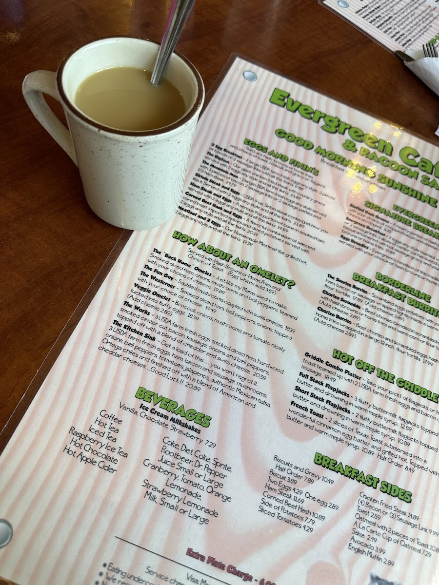 Menu Evergreen Cafe & Racoon Saloon-4