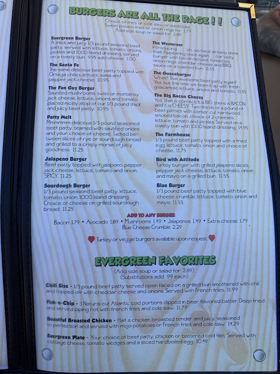 Menu Evergreen Cafe & Racoon Saloon-9